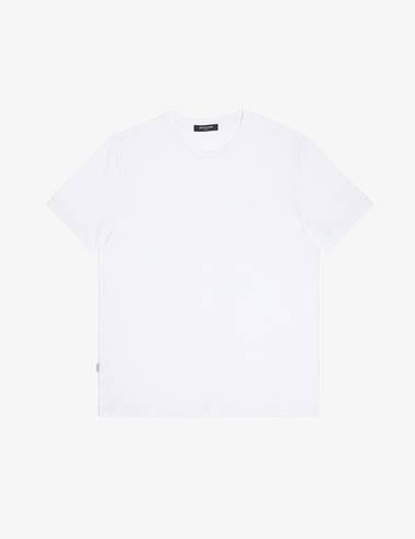 Beyaz Regular Fit %100 Pamuk Bisiklet Yaka Basic Tişört