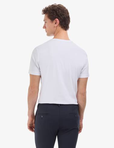 Beyaz Regular Fit %100 Pamuk Bisiklet Yaka Basic Tişört