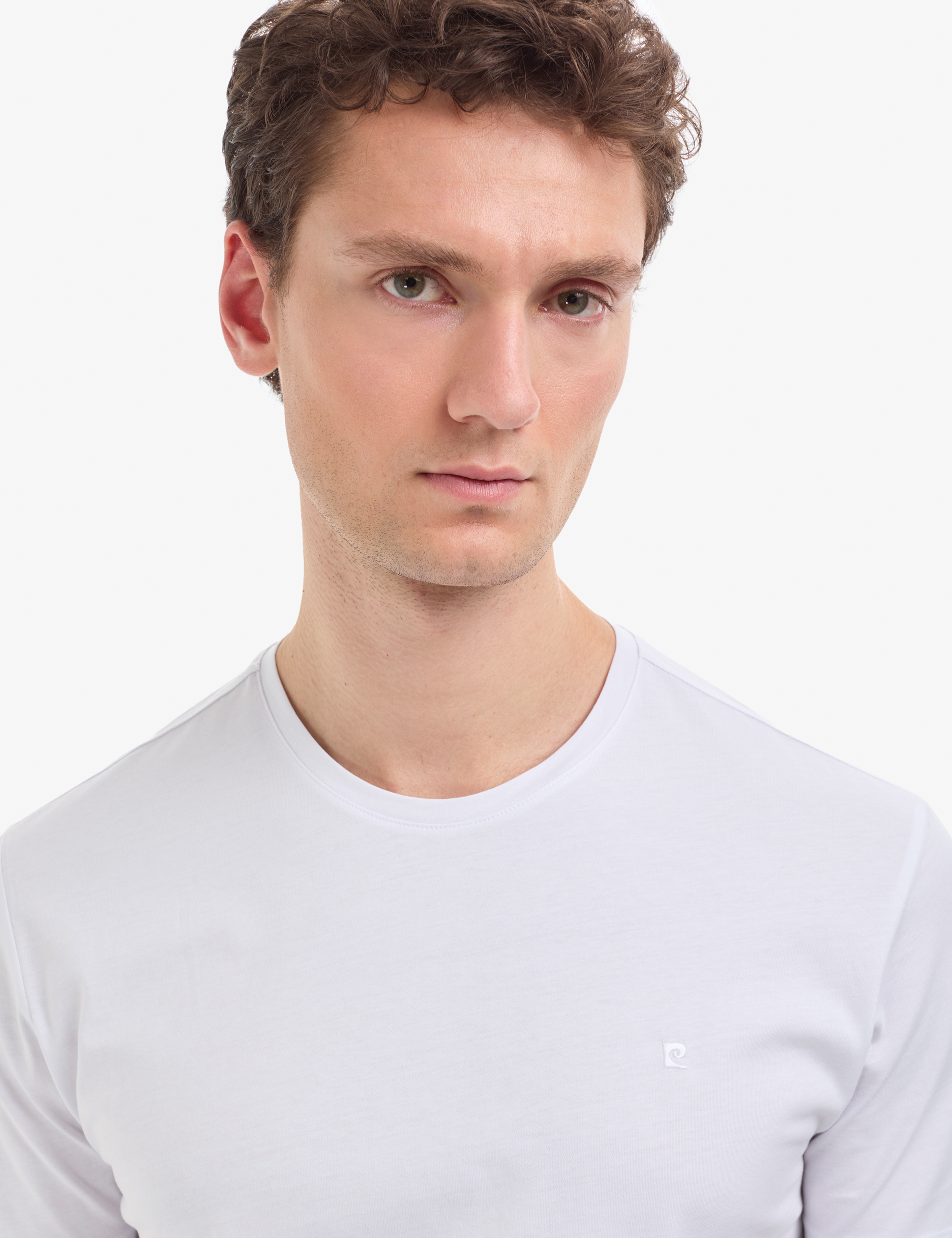 Beyaz Regular Fit %100 Pamuk Bisiklet Yaka Basic Tişört - Image 2
