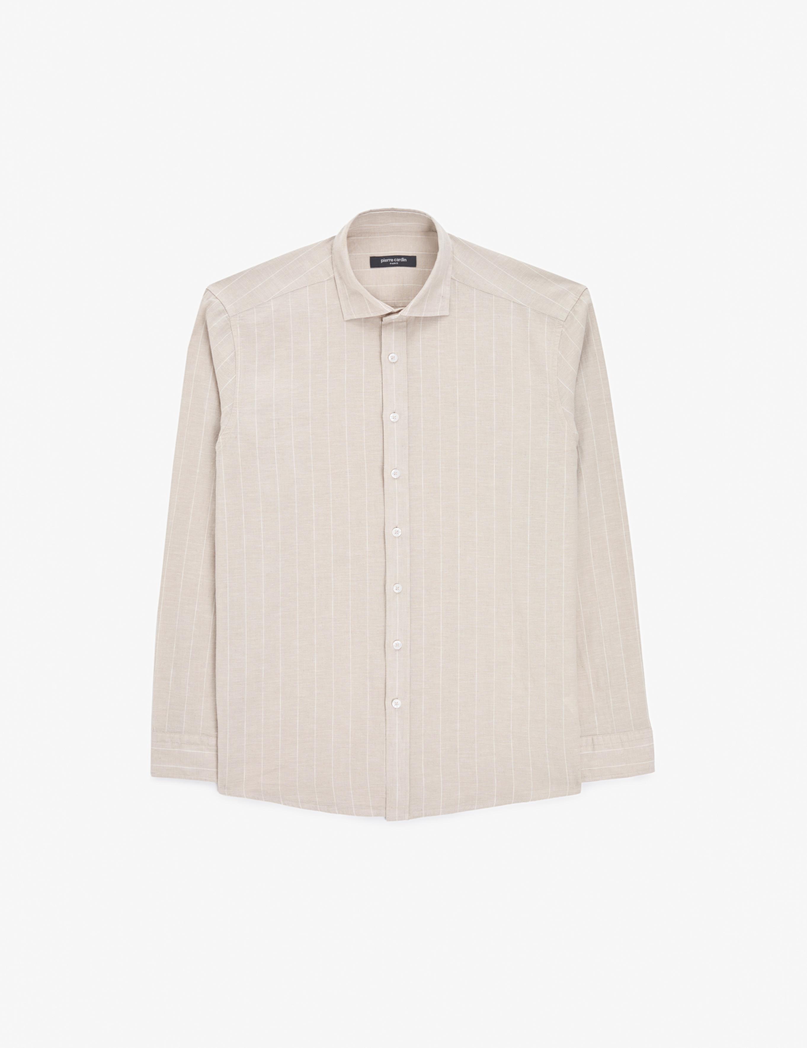 Bej Regular Fit Uzun Kollu Gömlek