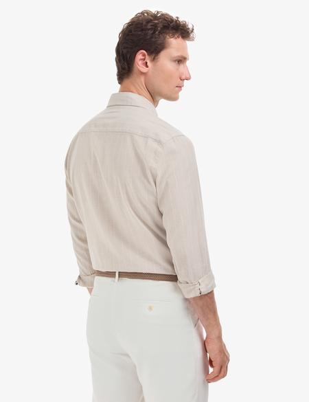 Bej Regular Fit Uzun Kollu Gömlek - 50320900001