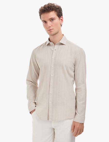 Bej Regular Fit Uzun Kollu Gömlek - 50320900001