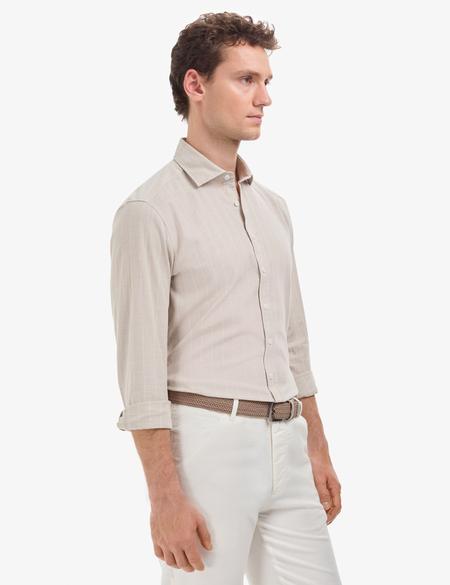 Bej Regular Fit Uzun Kollu Gömlek - 50320900001