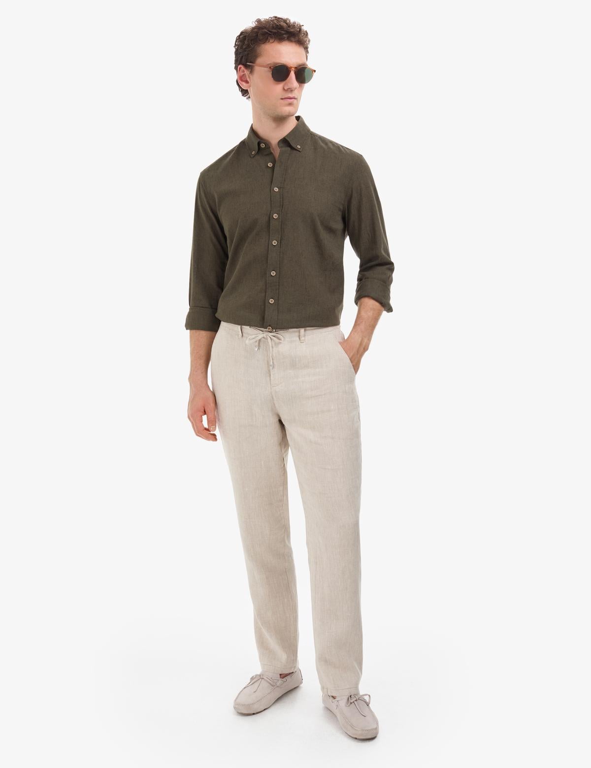 Haki Regular Fit Uzun Kollu Gömlek - 50320941013