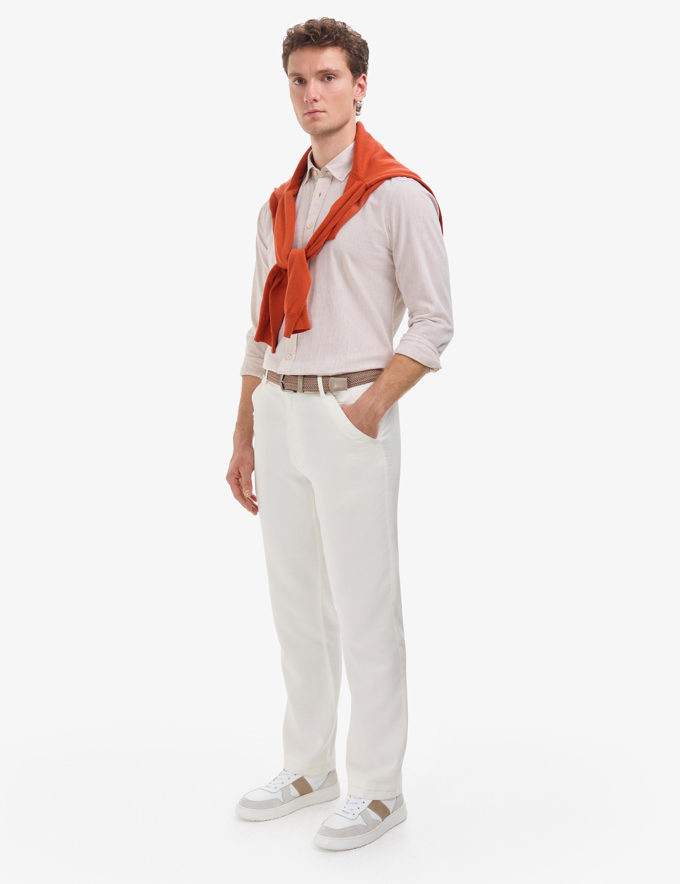 Bej Regular Fit Uzun Kollu Gömlek