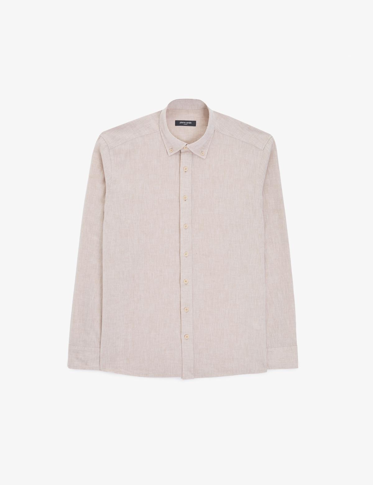 Bej Regular Fit Uzun Kollu Gömlek - 50320941118