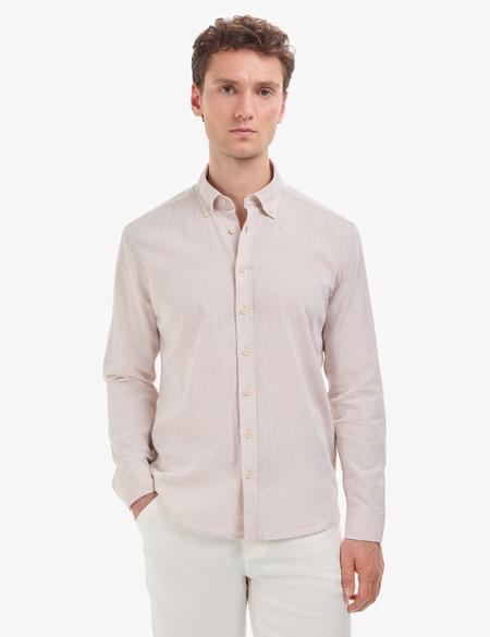 Bej Regular Fit Uzun Kollu Gömlek - 50320941118