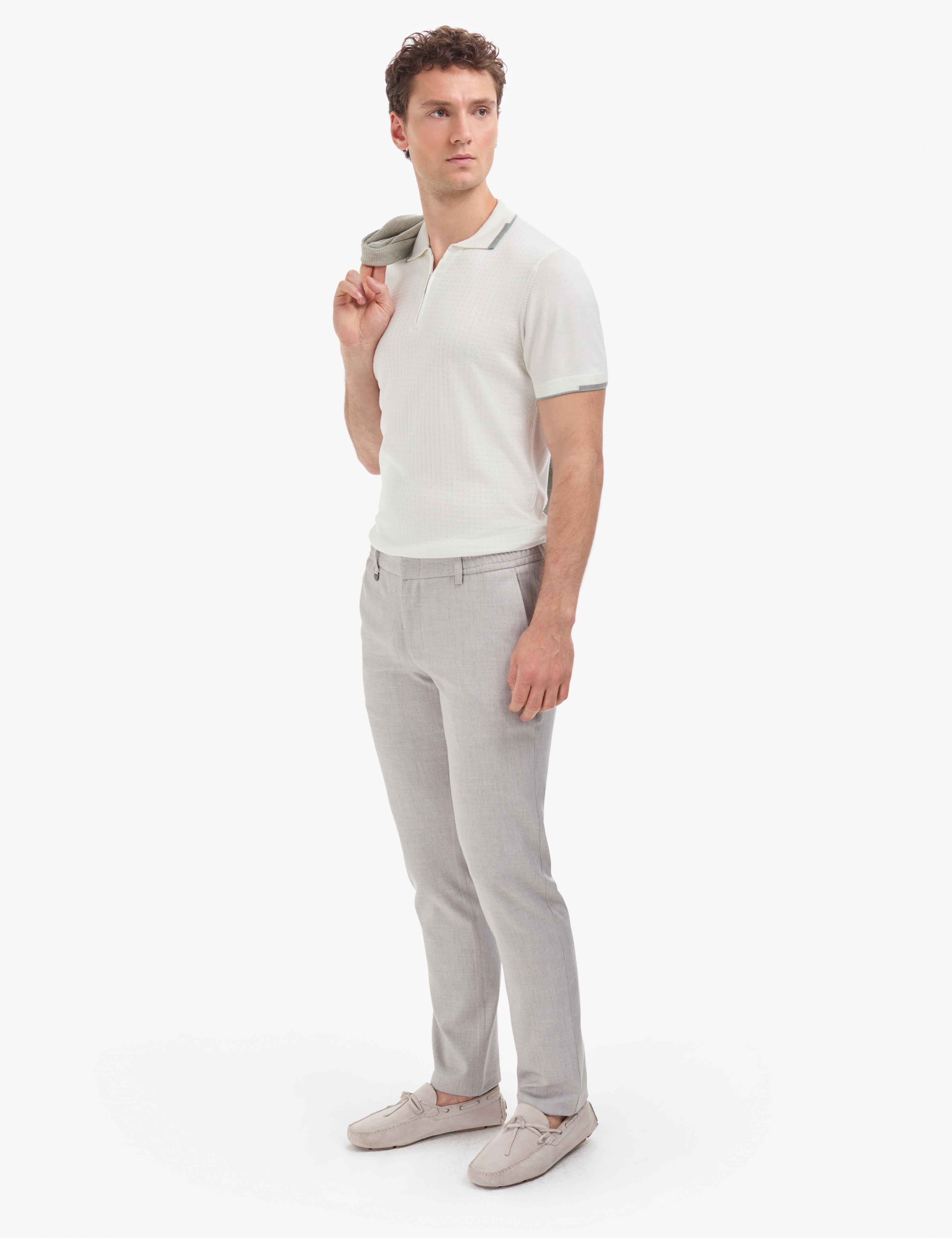 Gri Slim Fit Beli Lastikli Klasik Jogger Pantolon - Image 3