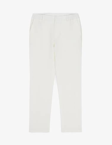 Ekru Slim Fit Keten Karışımlı Takım Elbise
