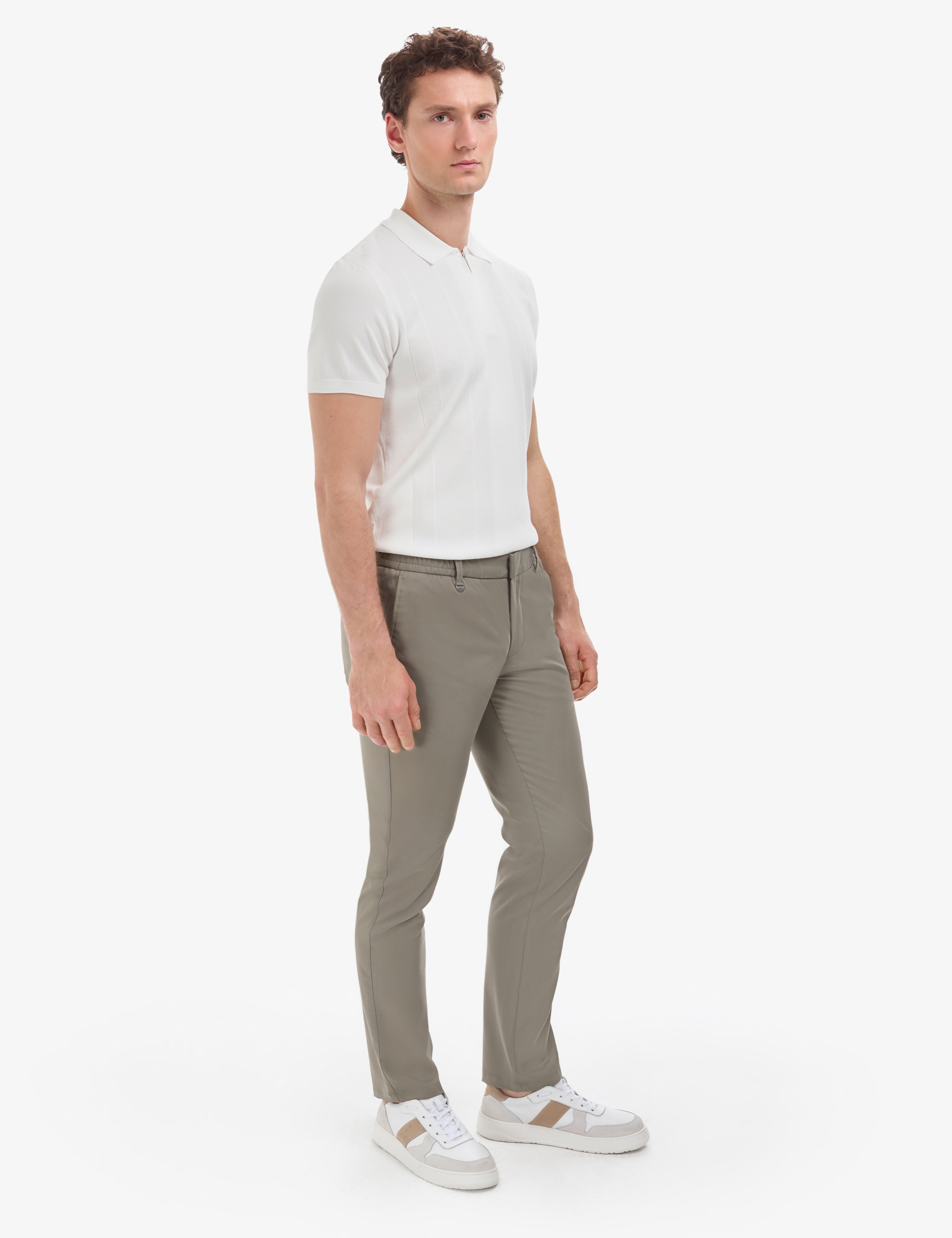 Haki Slim Fit Klasik Jogger Pantolon - Image 3