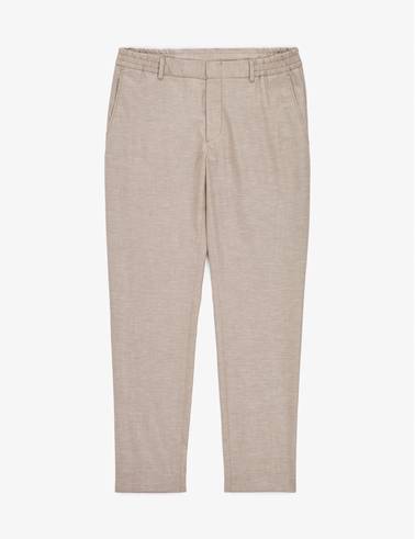 Açık Kahverengi Ex. Slim Fit Keten Karışımlı Takım Elbise