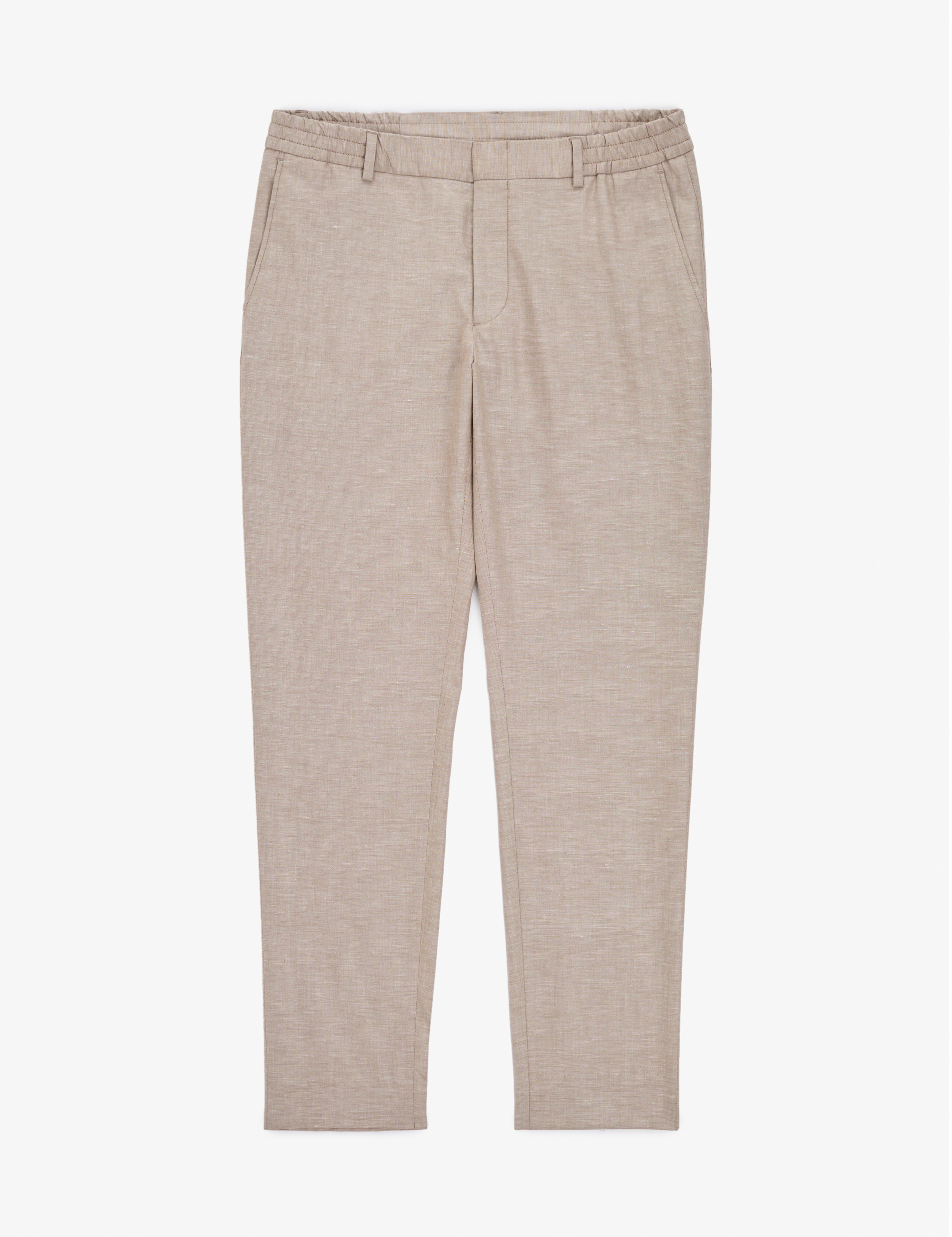 Açık Kahverengi Extra Slim Fit Keten Karışımlı Takım Elbise - Image 7
