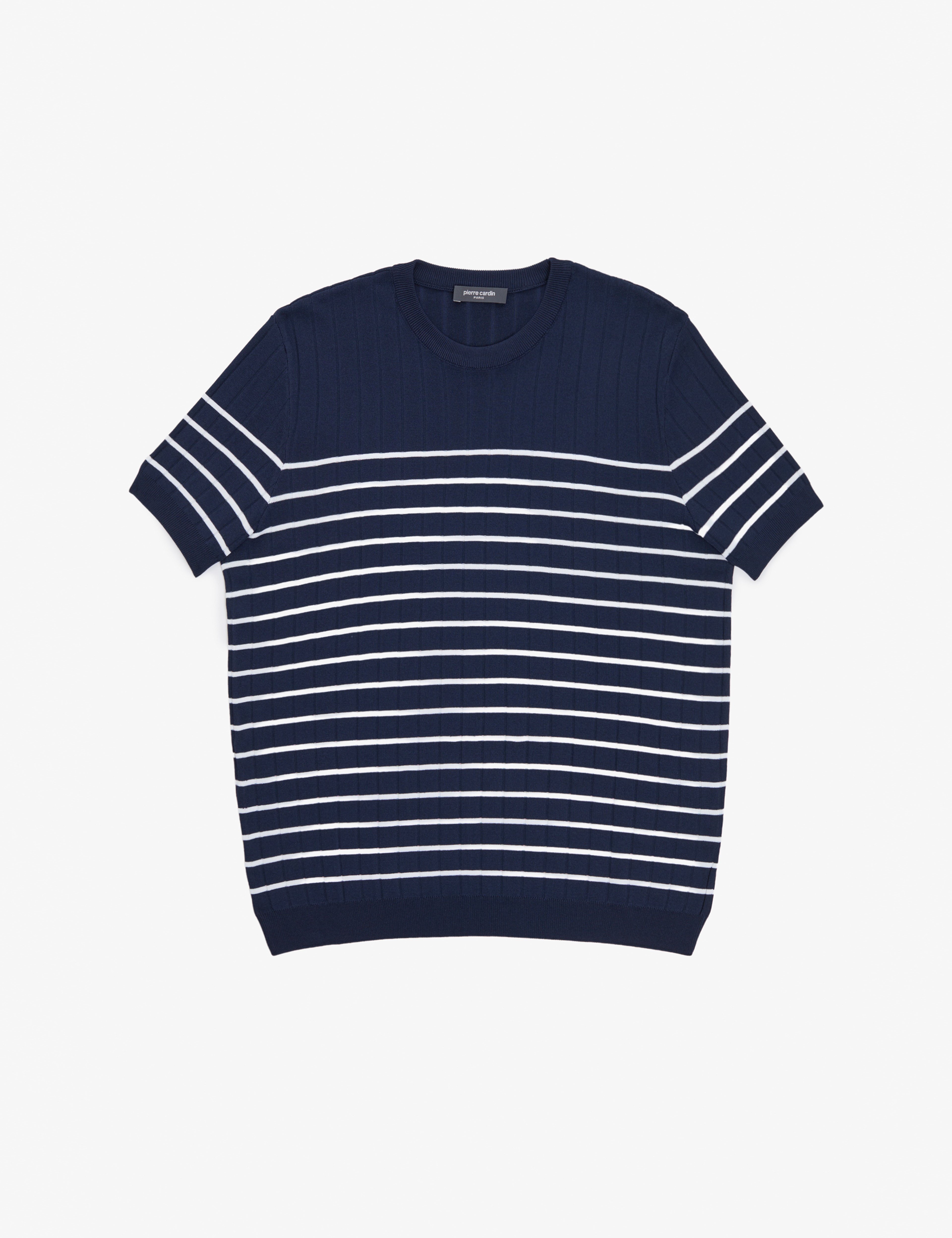 Lacivert Slim Fit Bisiklet Yaka Triko Tişört - Image 6
