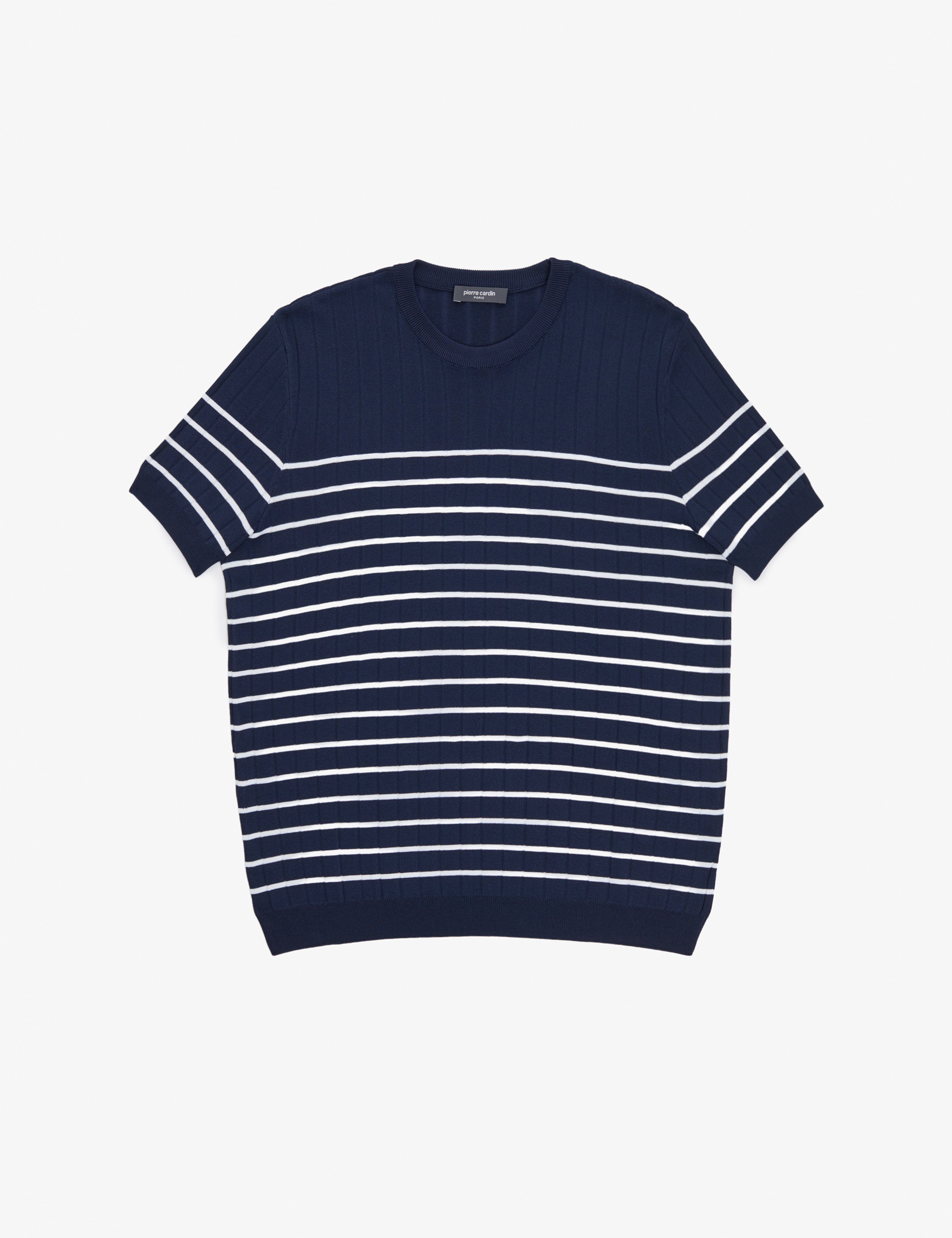 Lacivert Slim Fit Bisiklet Yaka Triko Tişört