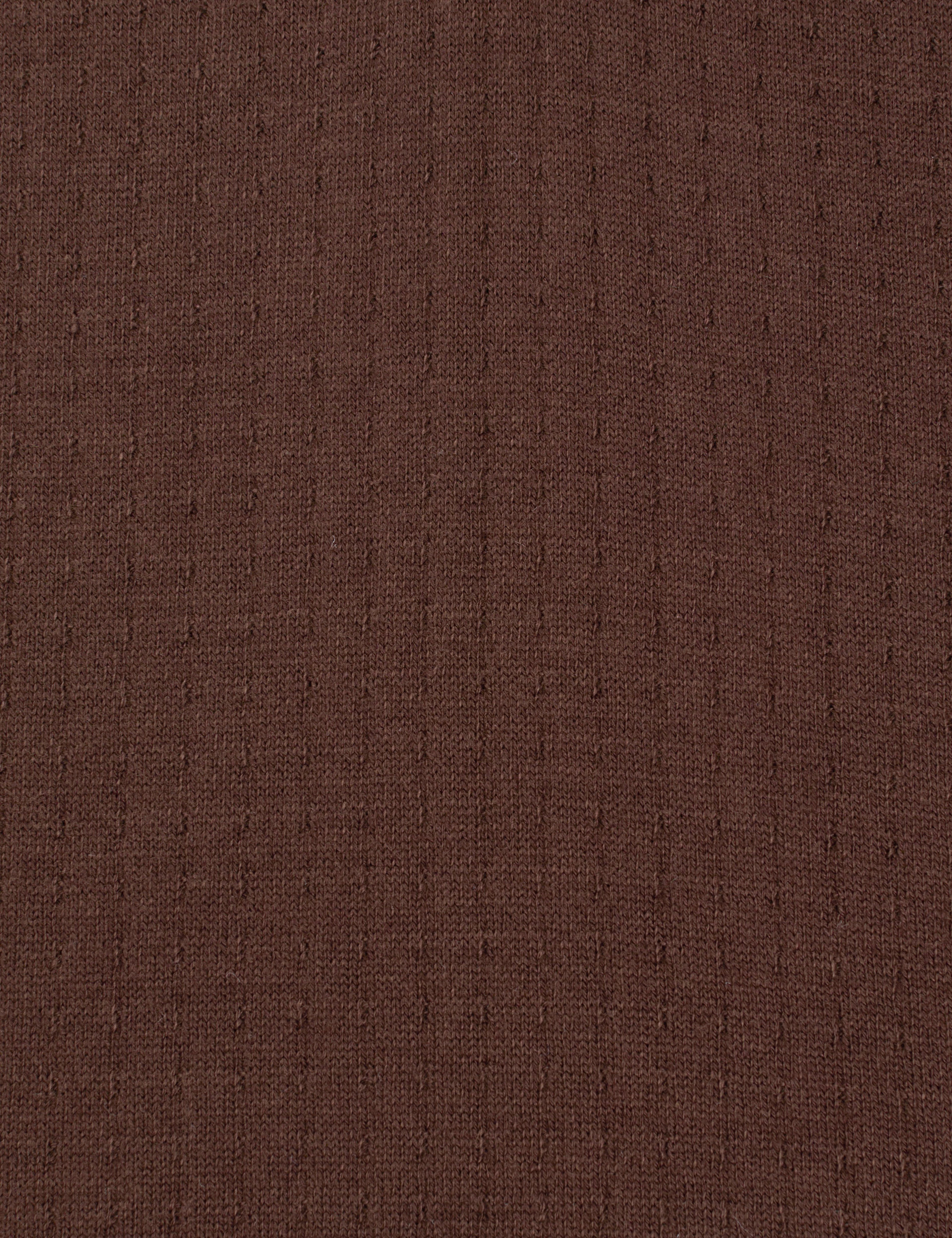 Kahverengi Slim Fit Polo Yaka Fermuarlı Triko Tişört