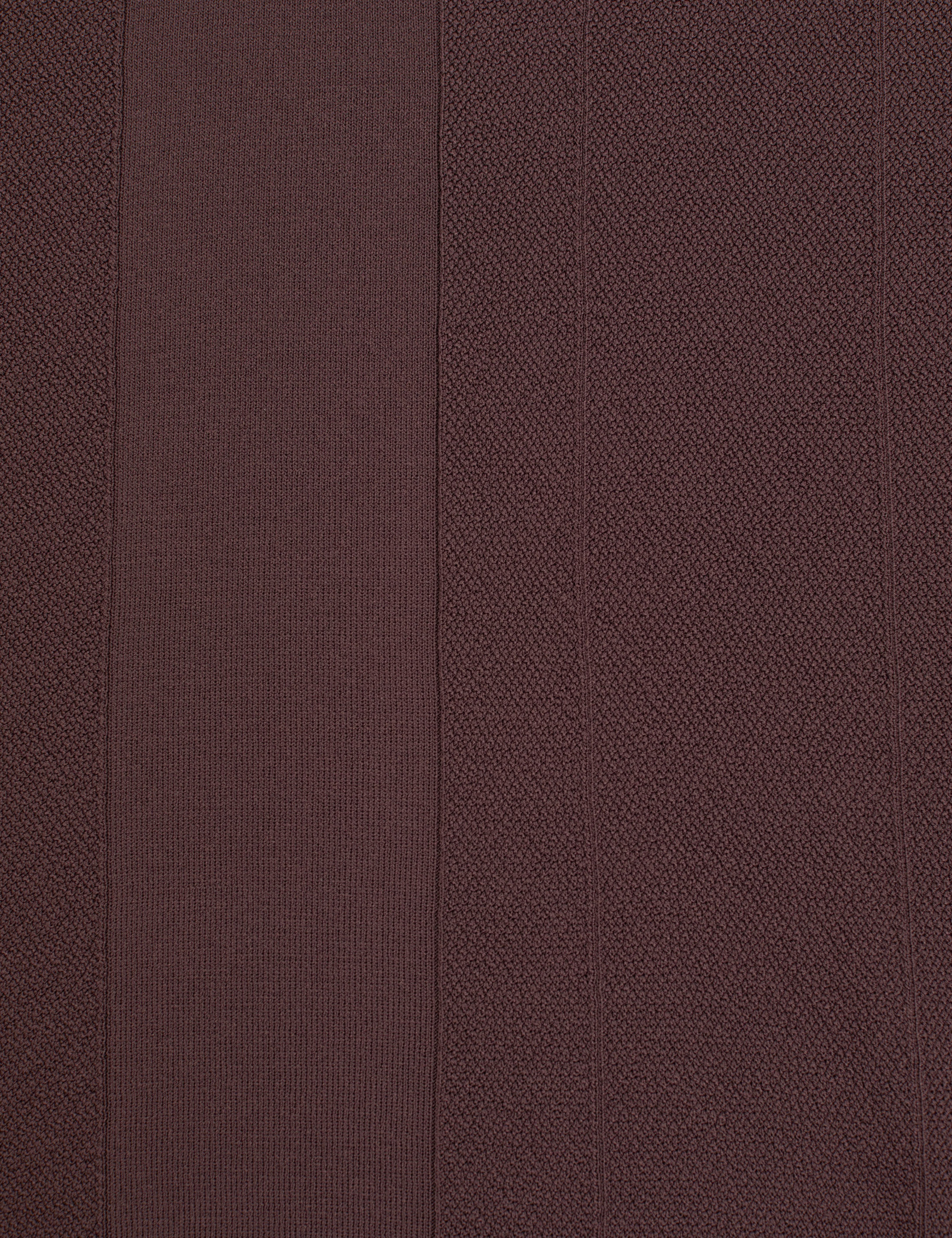 Koyu Kahverengi Slim Fit Polo Yaka Fermuarlı Triko Tişört - Image 7