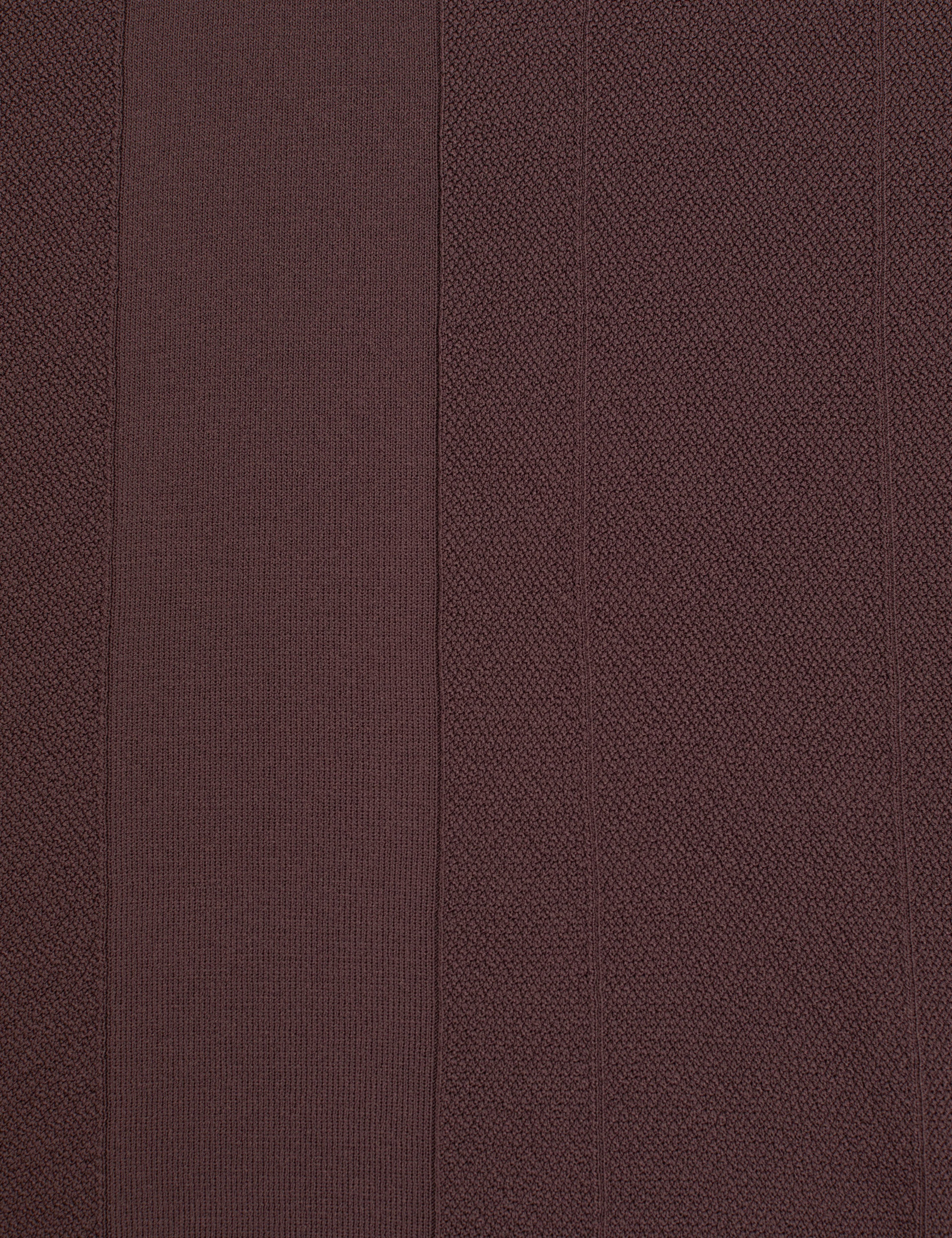 Koyu Kahverengi Slim Fit Polo Yaka Fermuarlı Triko Tişört