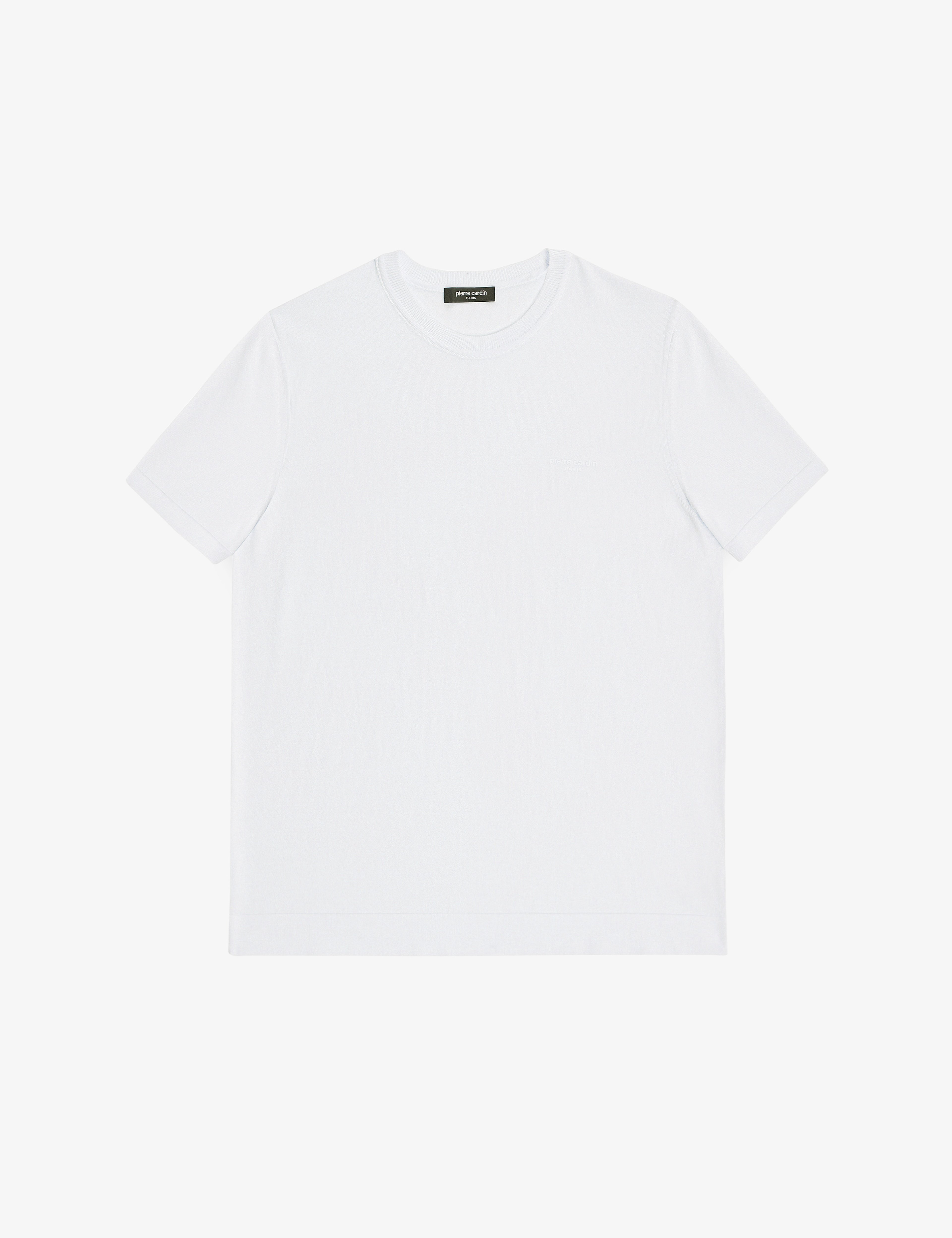 Ekru Slim Fit Bisiklet Yaka Triko Tişört - Image 6