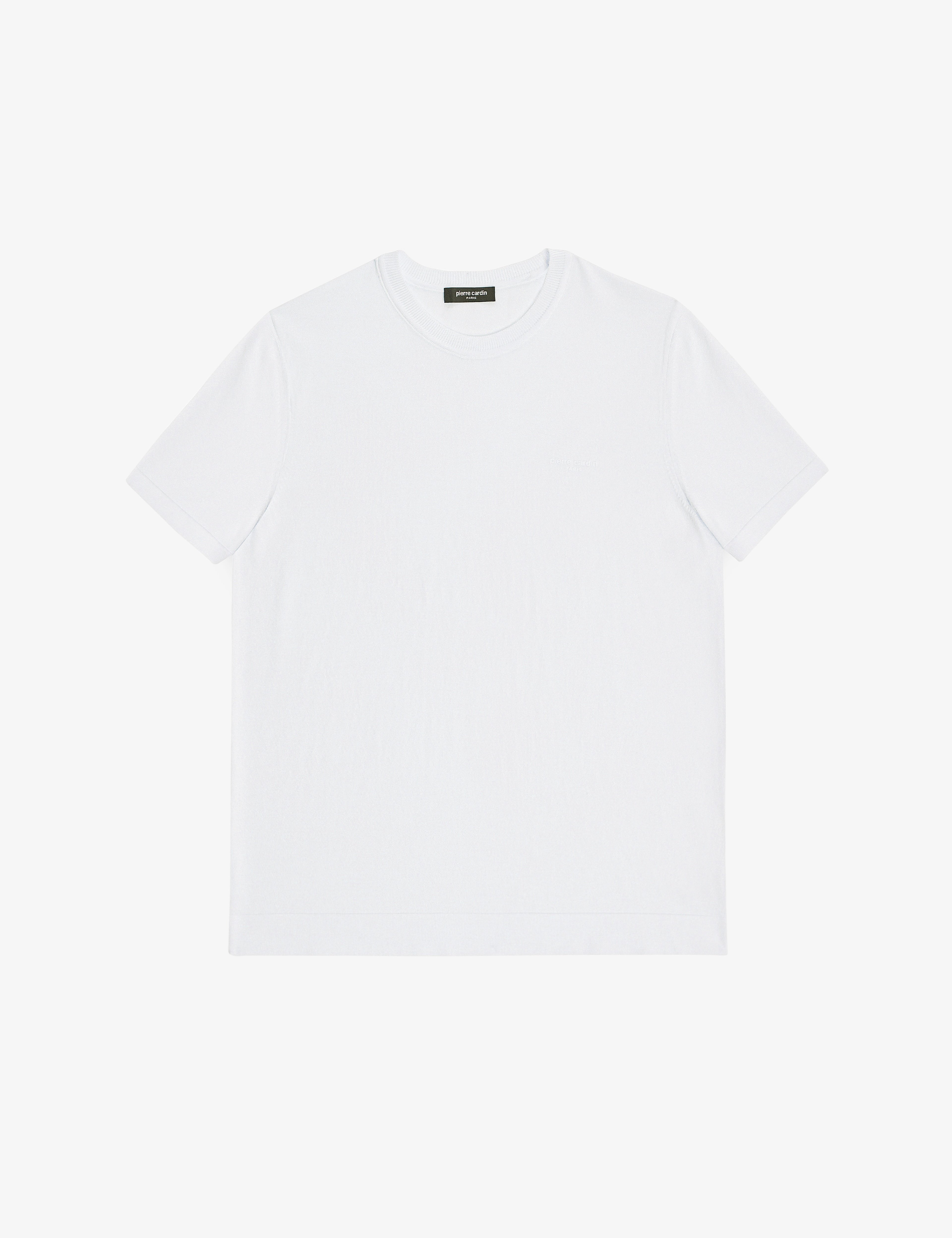 Ekru Slim Fit Bisiklet Yaka Triko Tişört
