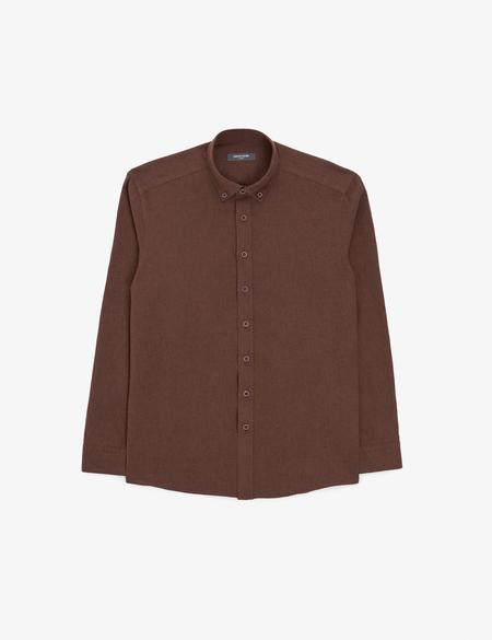 Koyu Kahverengi Regular Fit Uzun Kollu Gömlek - 50320941079