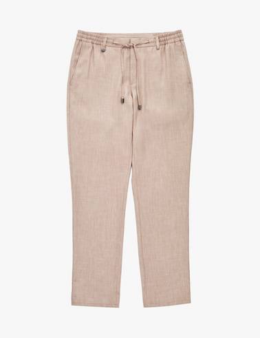 Bej Slim Fit Beli Lastikli Klasik Jogger Pantolon