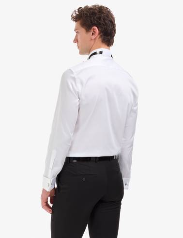 Beyaz Slim Fit Smokin Gömlek