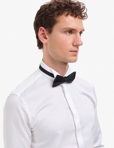 Beyaz Slim Fit Smokin Gömlek