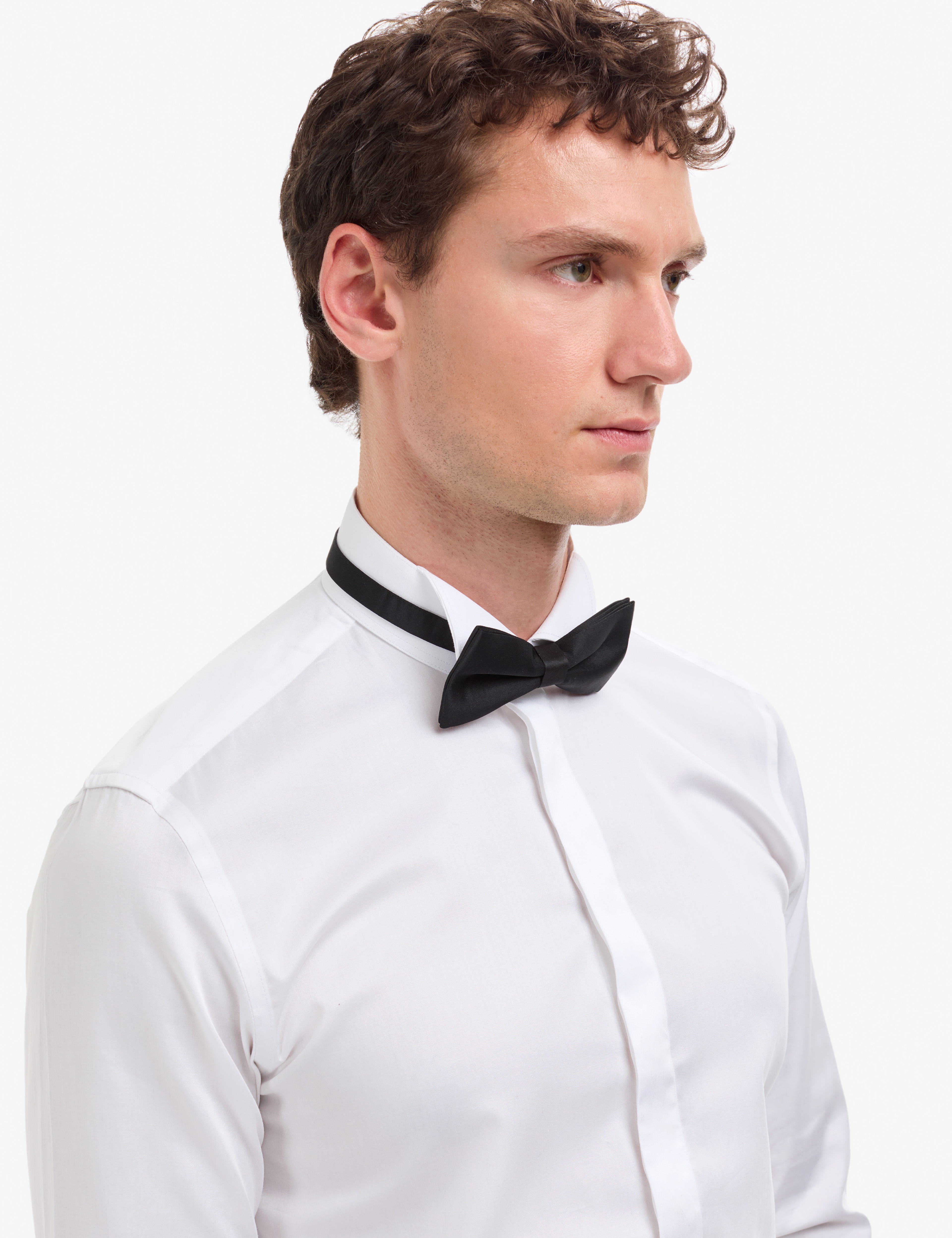 Beyaz Slim Fit Smokin Gömlek - Image 2
