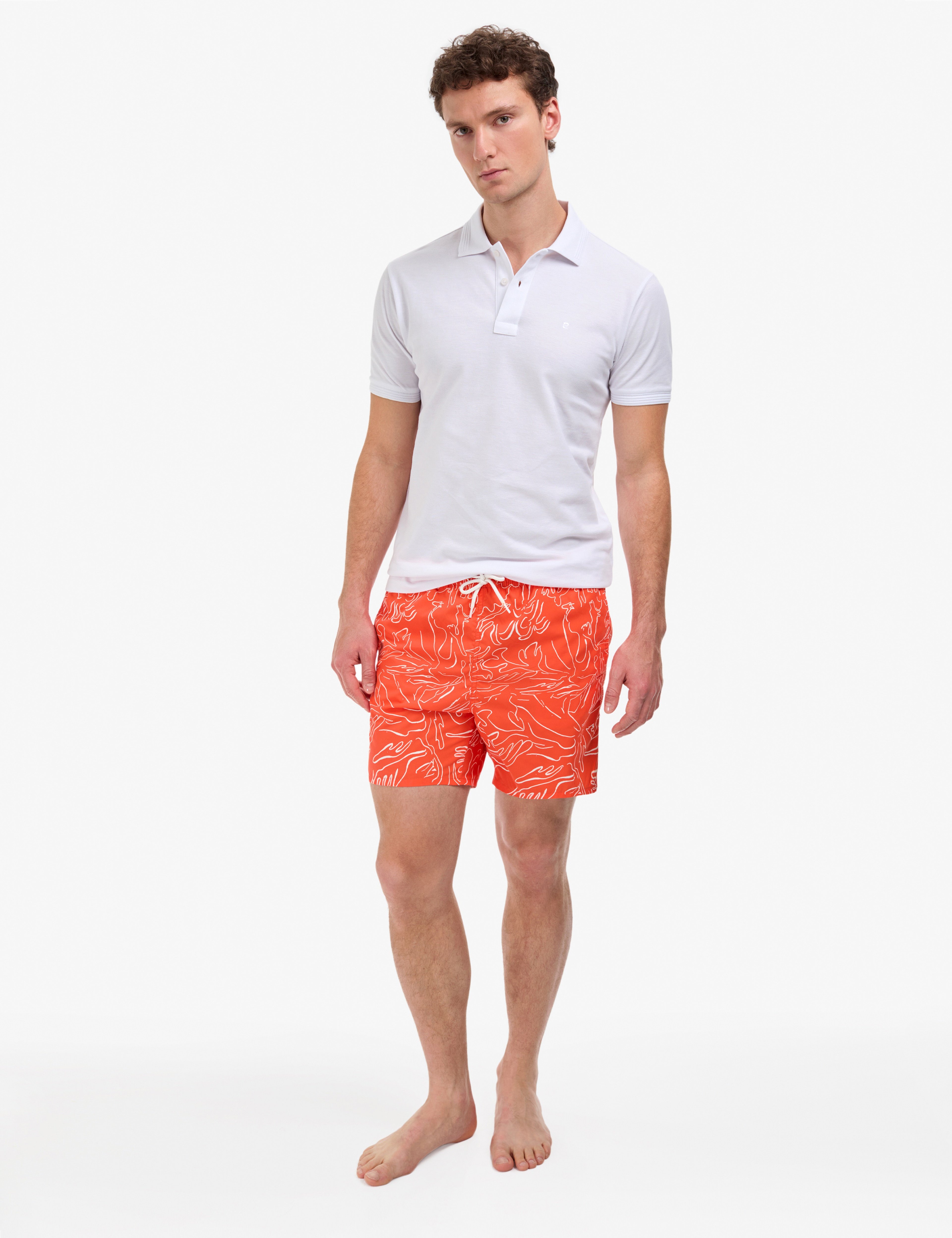 Beyaz Slim Fit %100 Pamuk Düğmeli Polo Yaka Basic Tişört - Image 4