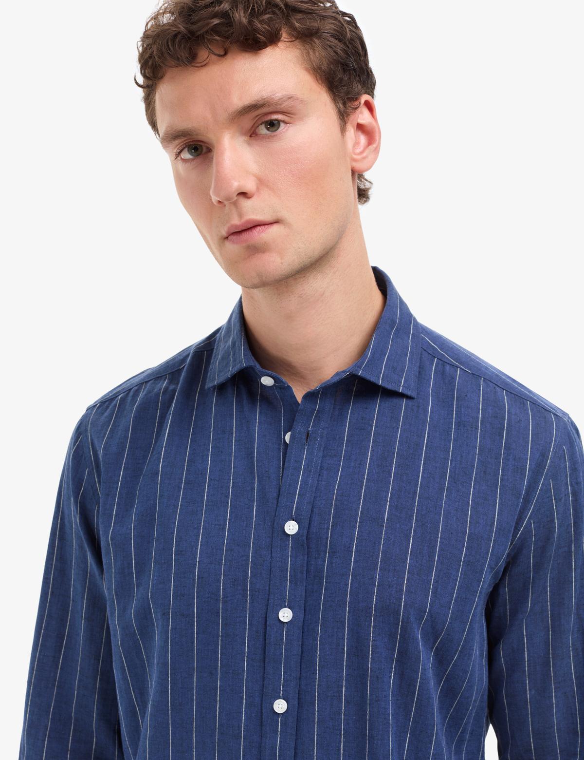 Lacivert Regular Fit Uzun Kollu Gömlek - 50320900018