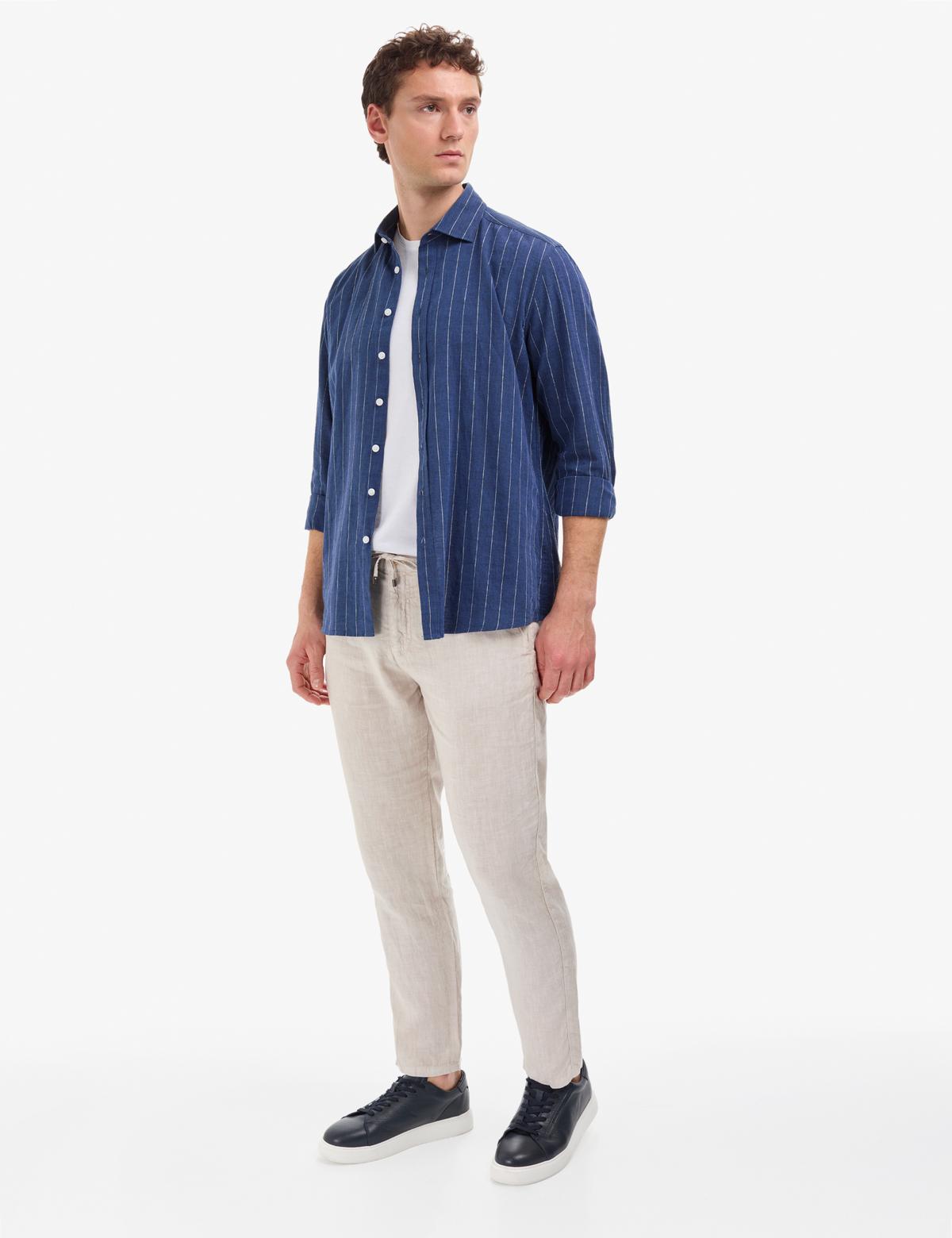 Lacivert Regular Fit Uzun Kollu Gömlek - 50320900018