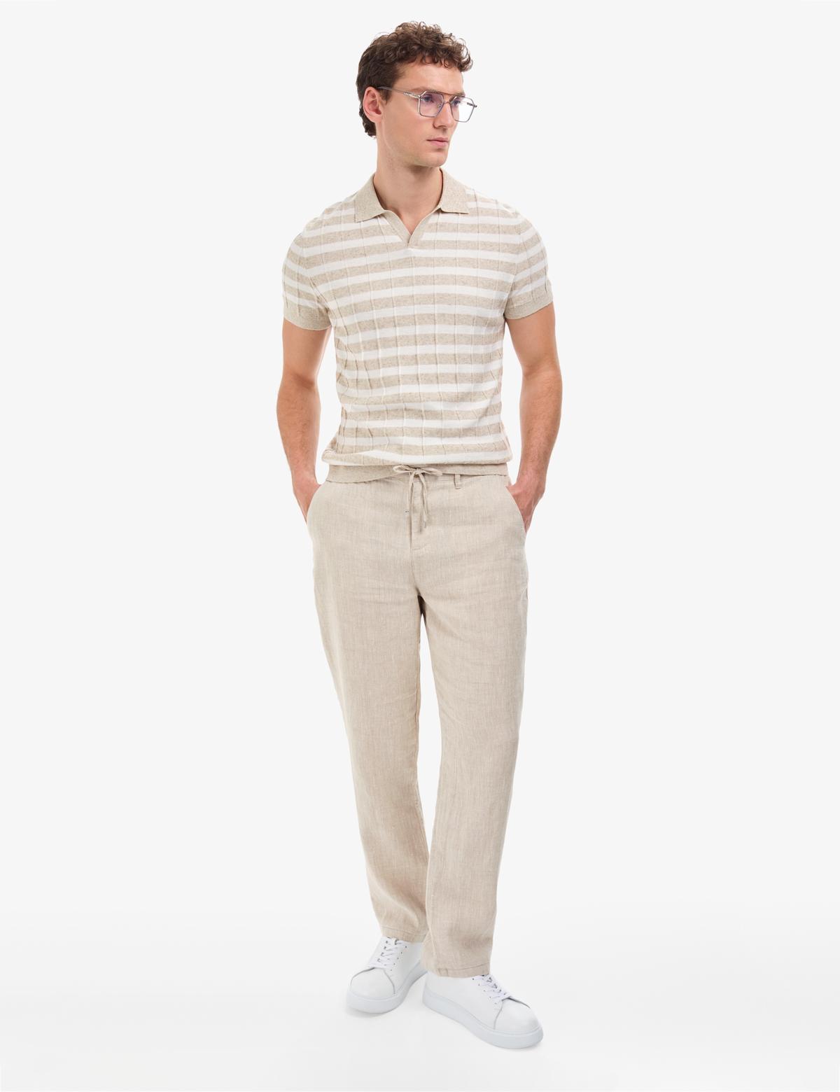 Bej Slim Fit Kazak - 50320812006