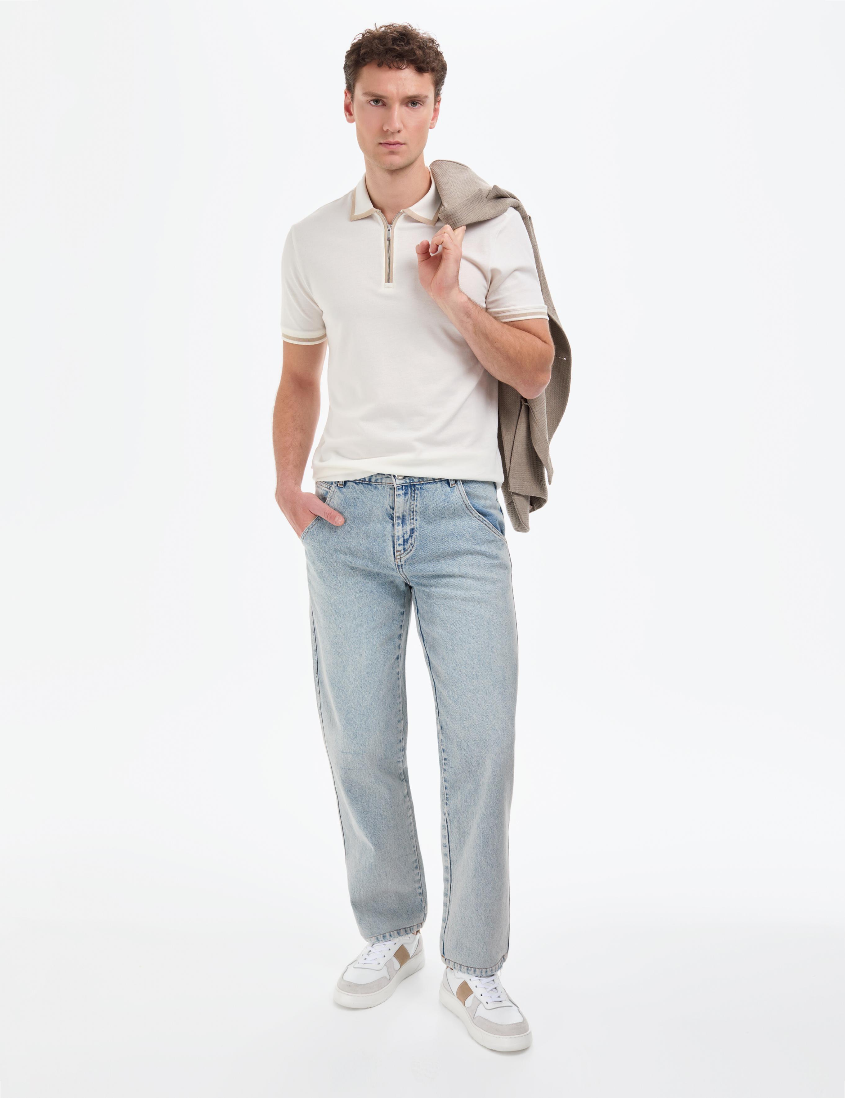 Ekru Slim Fit Tişört