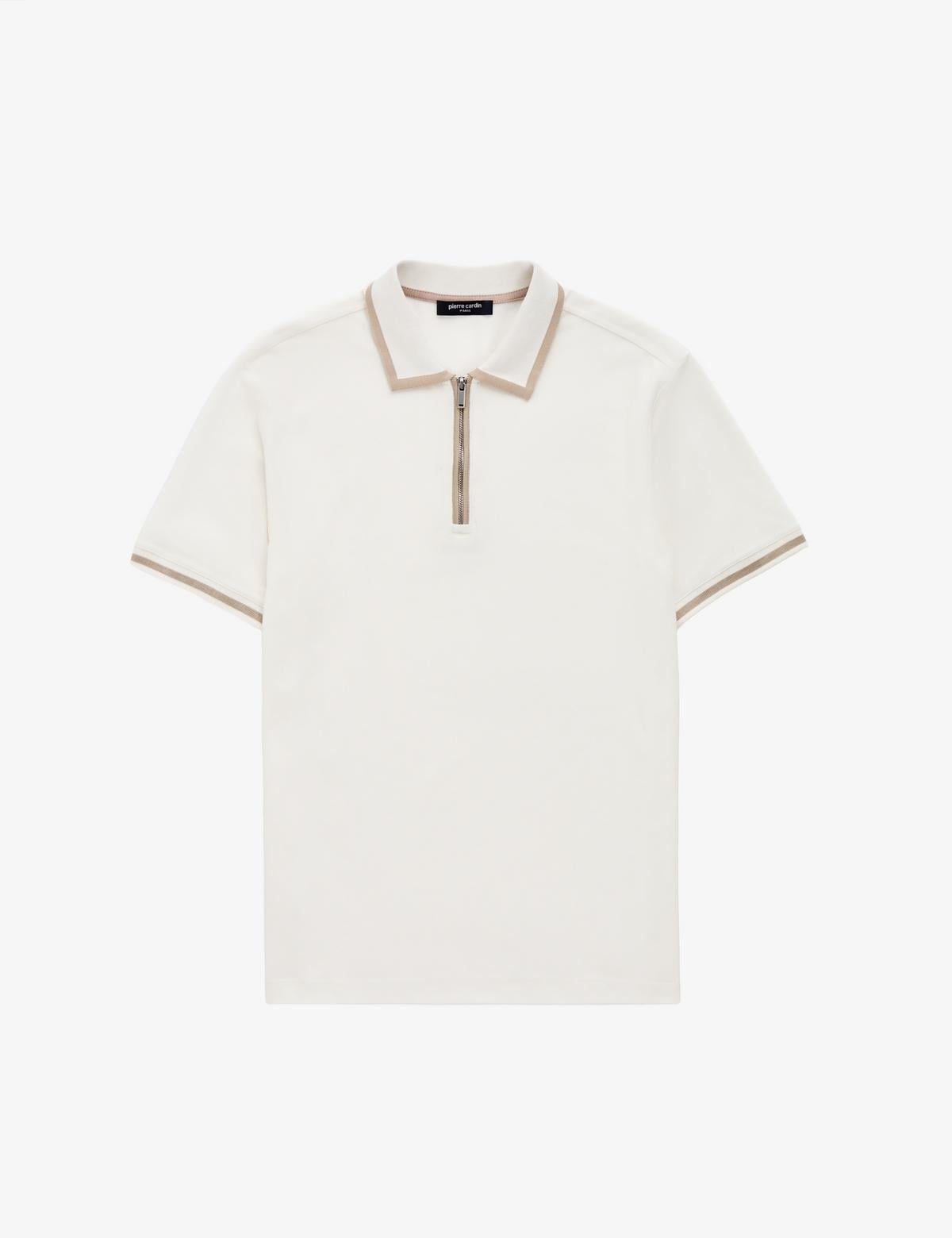 Ekru Slim Fit Tişört - 50321201051