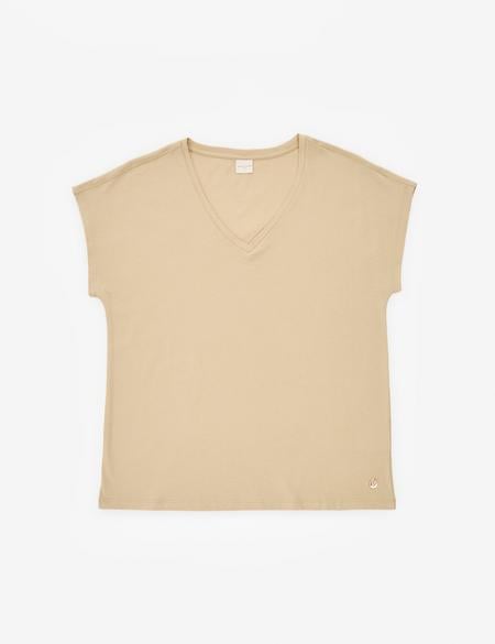 Bej Regular Fit Basic Tişört - 50325454020