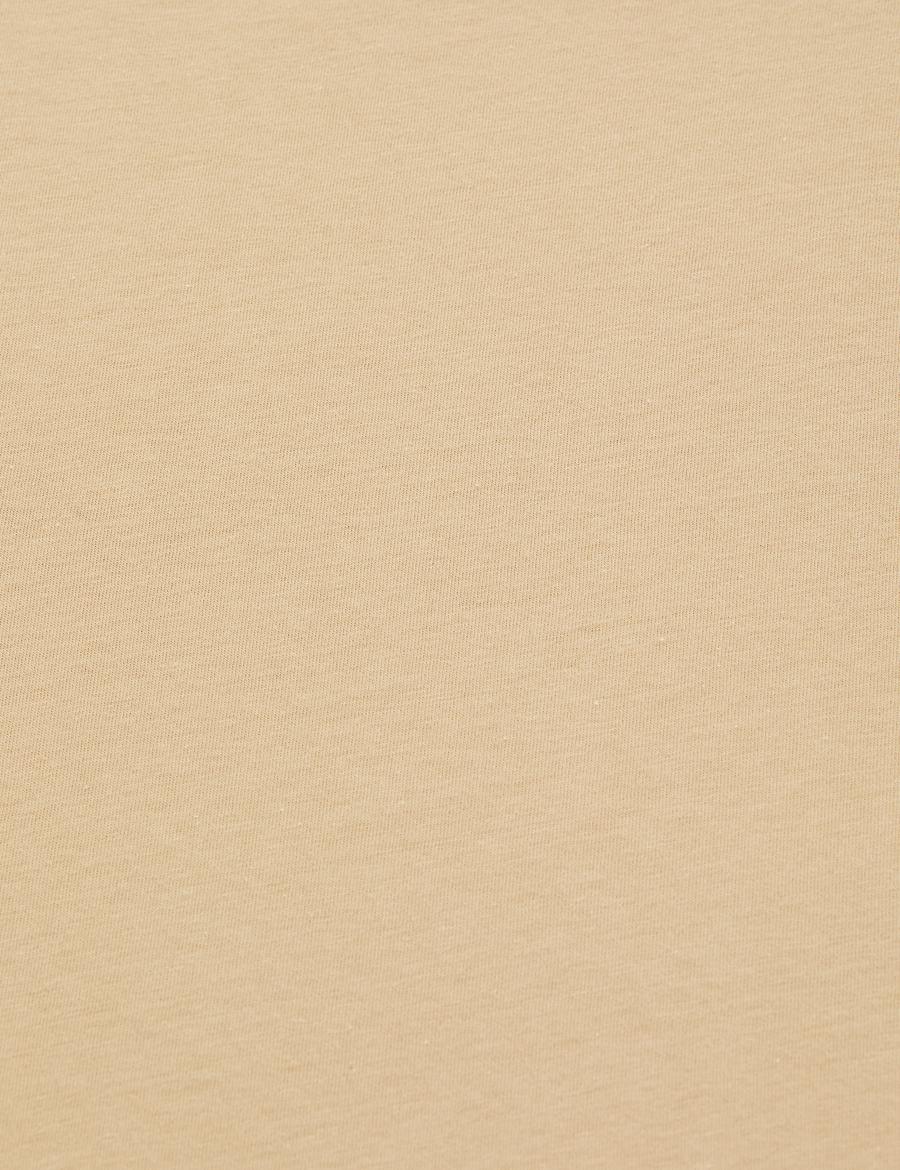 Bej Regular Fit Basic Tişört