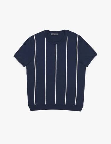 Lacivert Slim Fit Bisiklet Yaka Triko Tişört