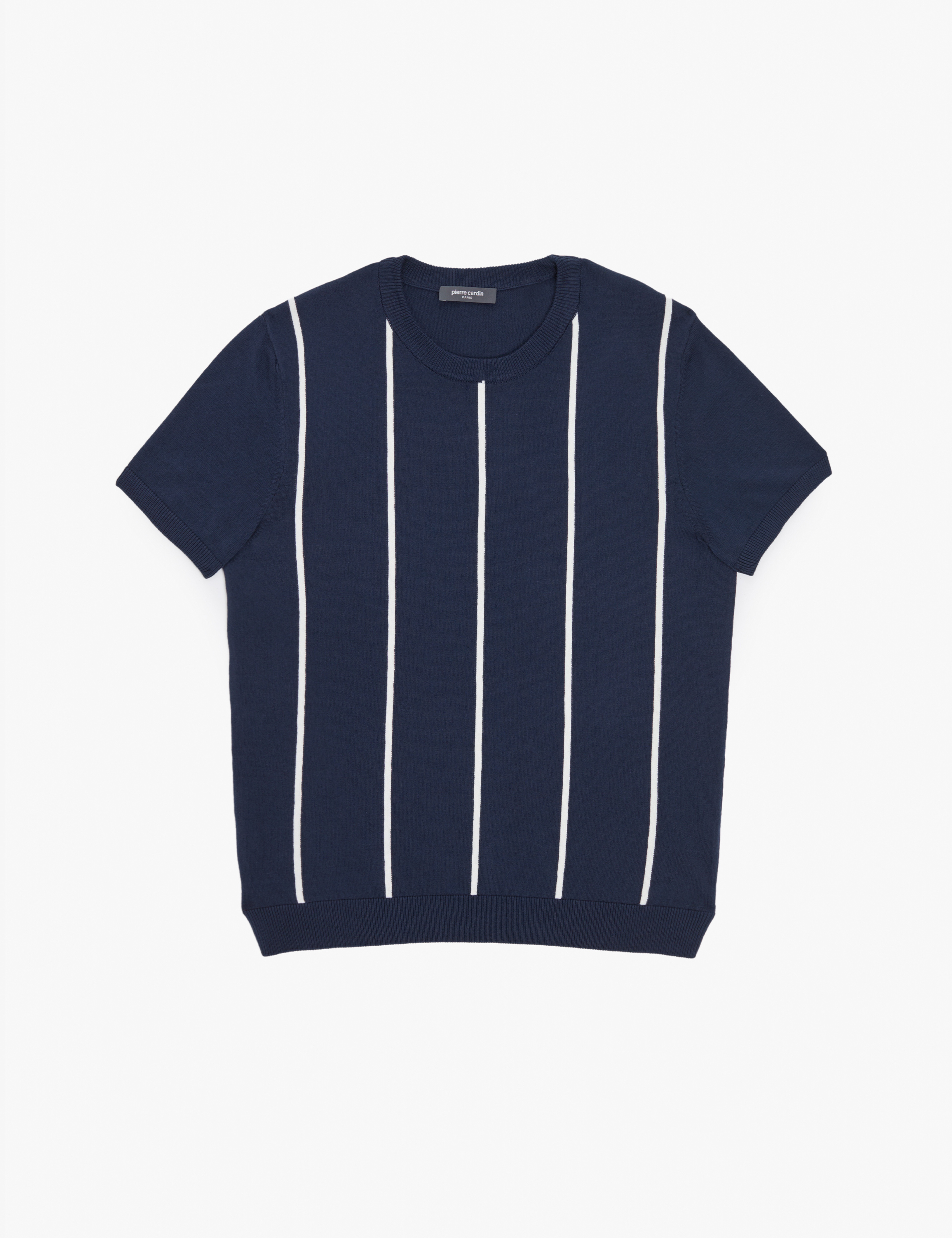 Lacivert Slim Fit Bisiklet Yaka Triko Tişört - Image 6