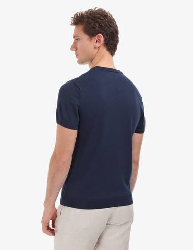 Lacivert Slim Fit Bisiklet Yaka Triko Tişört