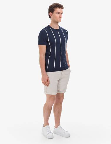 Lacivert Slim Fit Bisiklet Yaka Triko Tişört