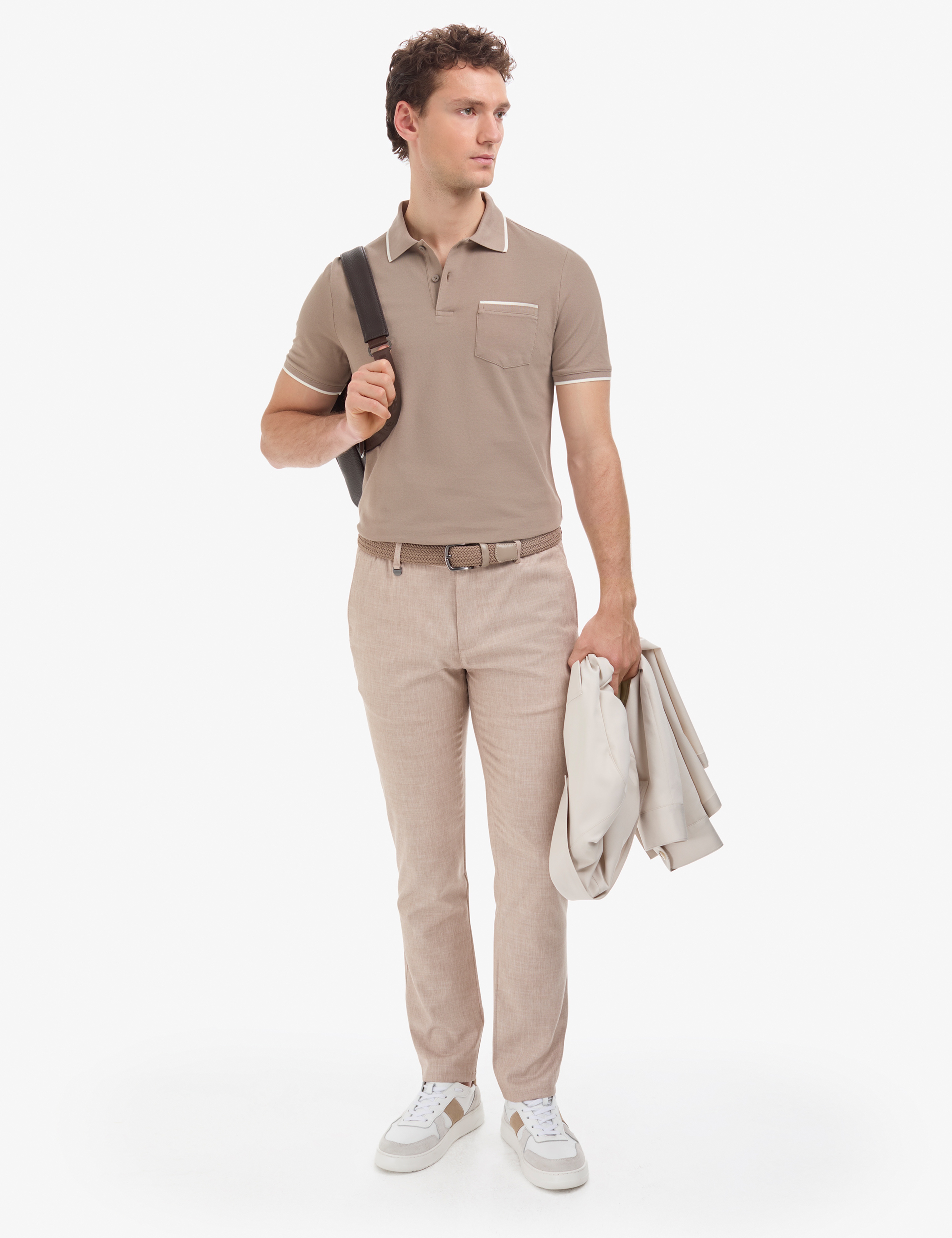 Kahverengi Regular Fit %100 Pamuk Düğmeli Polo Yaka Tişört - Image 4
