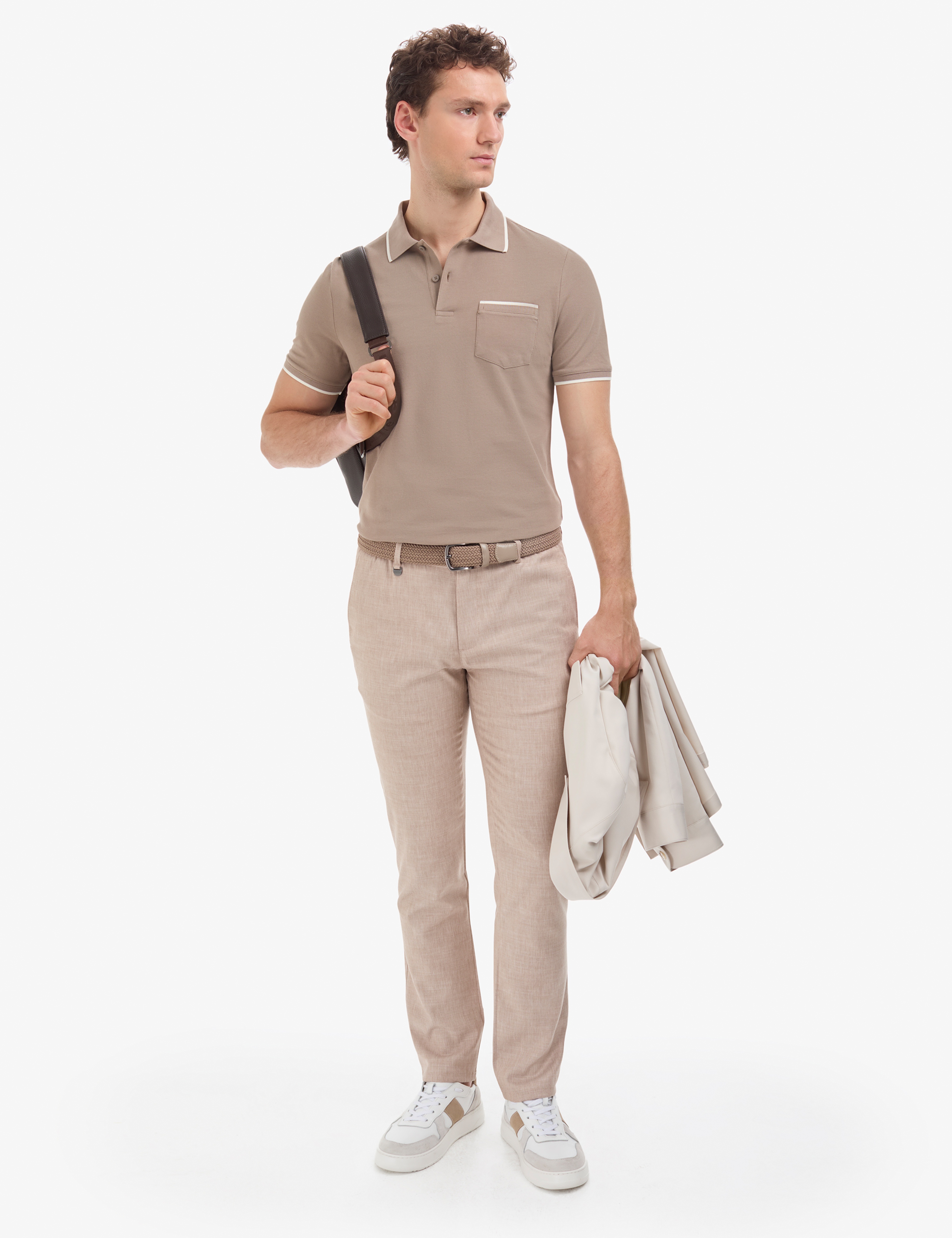 Kahverengi Regular Fit %100 Pamuk Düğmeli Polo Yaka Tişört