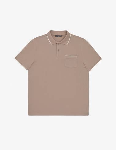 Kahverengi Regular Fit %100 Pamuk Düğmeli Polo Yaka Tişört