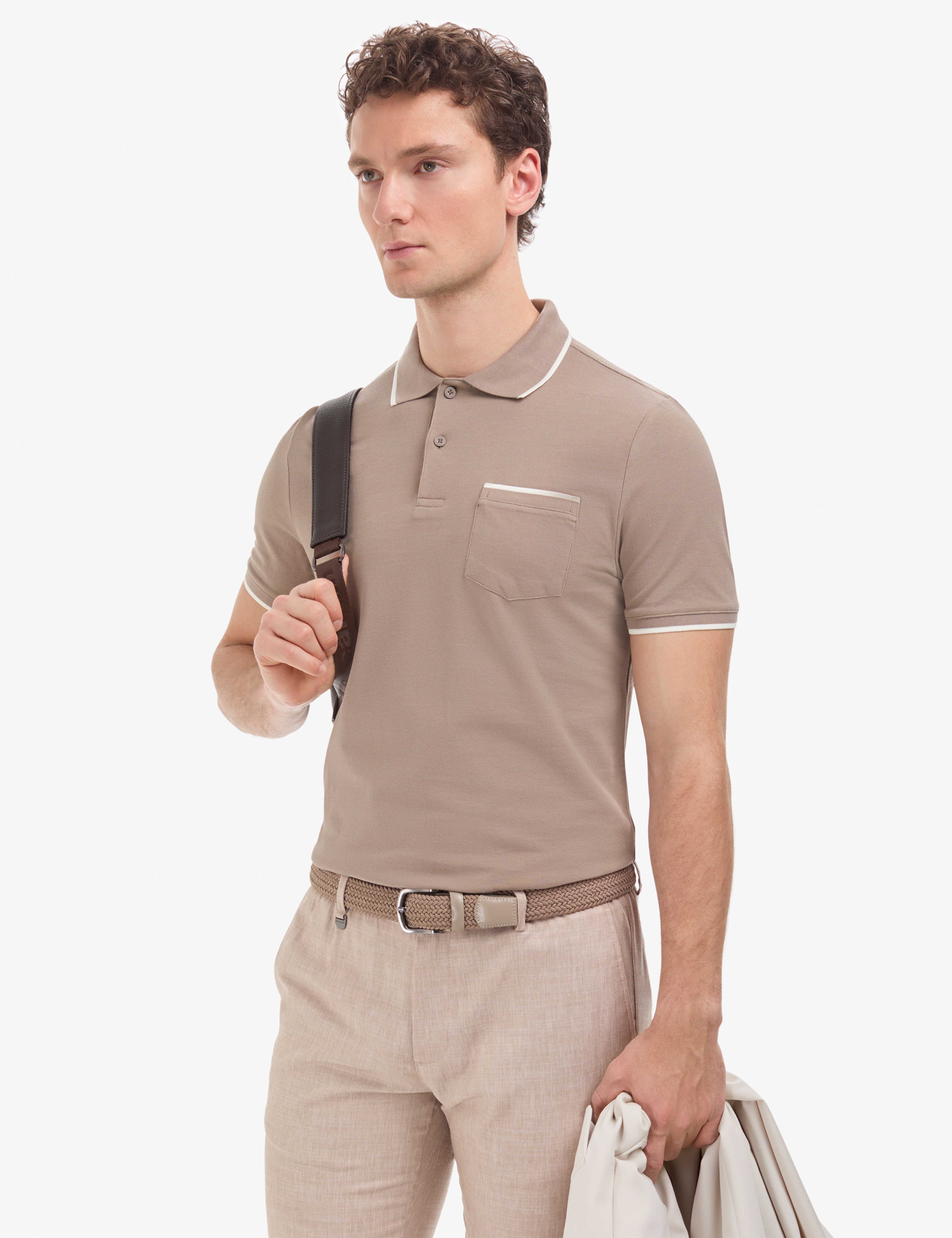 Kahverengi Regular Fit %100 Pamuk Düğmeli Polo Yaka Tişört