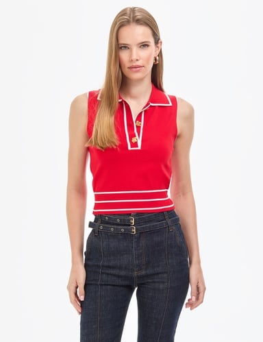 Kırmızı Regular Fit Triko Tişört