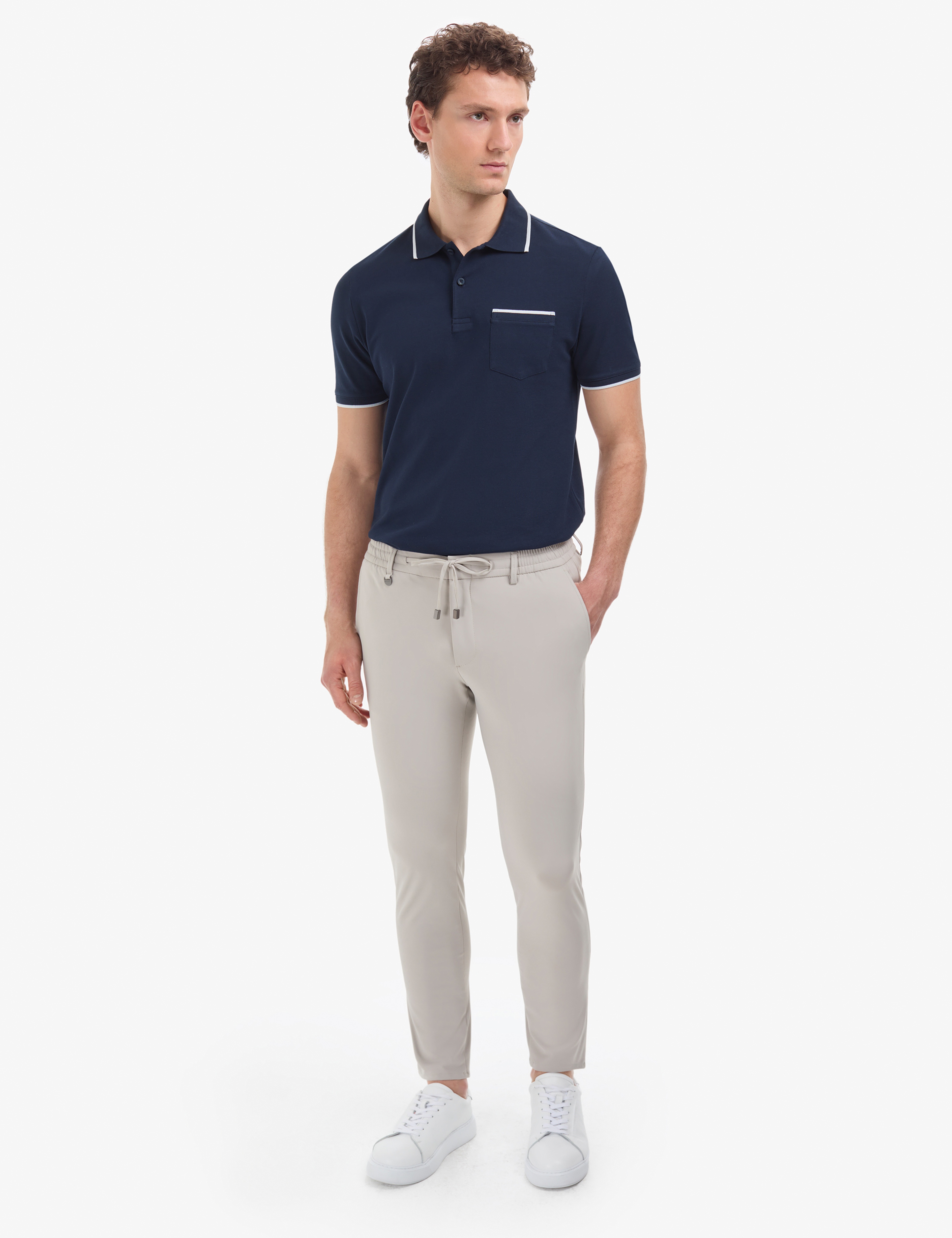 Lacivert Regular Fit %100 Pamuk Düğmeli Polo Yaka Tişört