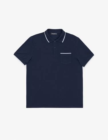 Lacivert Regular Fit %100 Pamuk Düğmeli Polo Yaka Tişört