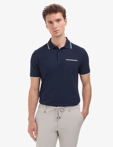 Lacivert Regular Fit %100 Pamuk Düğmeli Polo Yaka Tişört