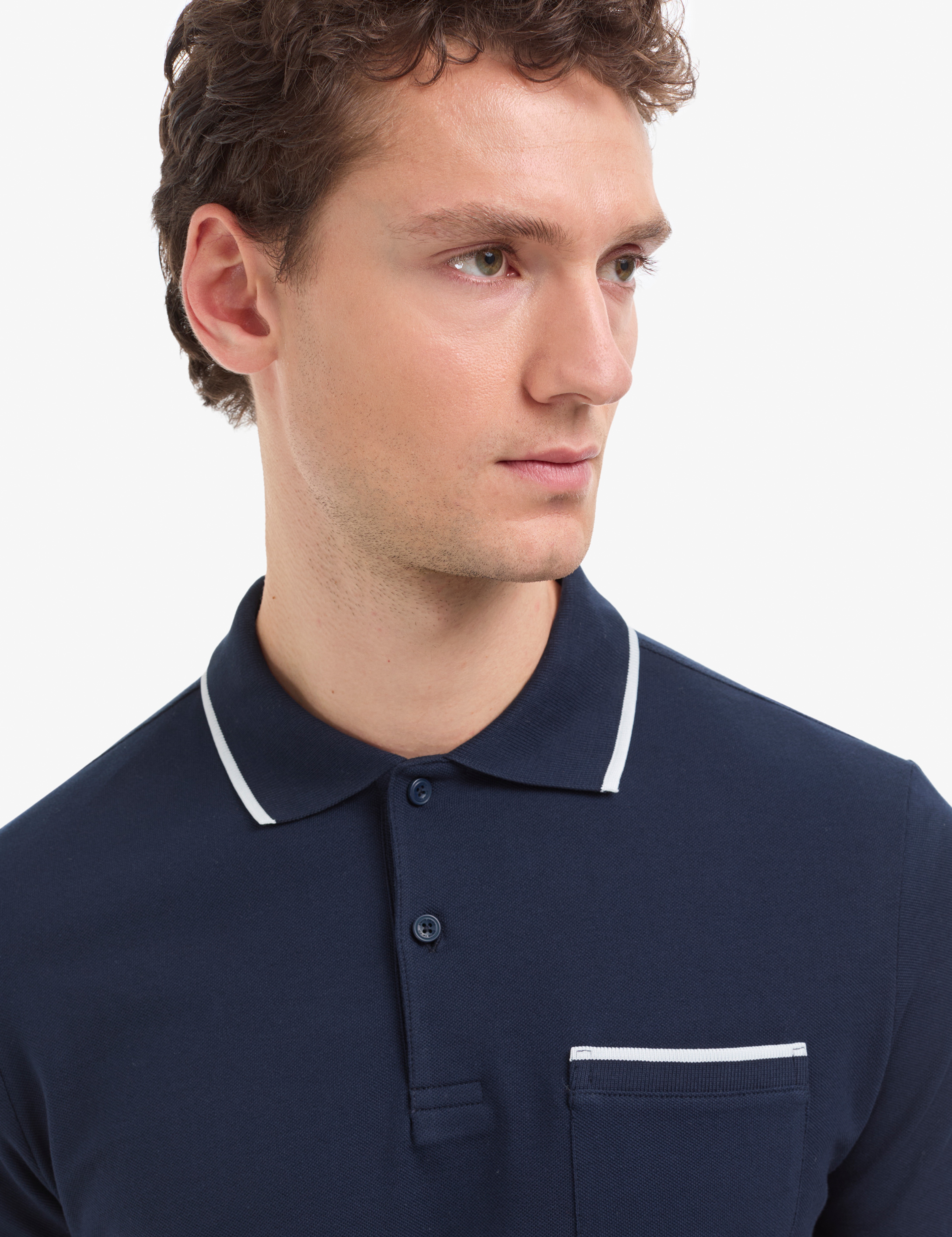 Lacivert Regular Fit %100 Pamuk Düğmeli Polo Yaka Tişört - Image 2