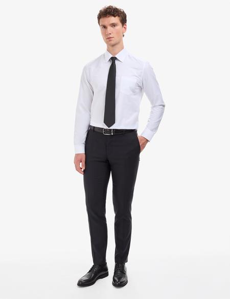 Beyaz Regular Fit Uzun Kollu Basic Gömlek - 50322579015